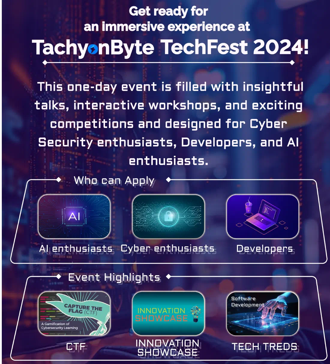 TachyonByte TechFest 2024 event poster